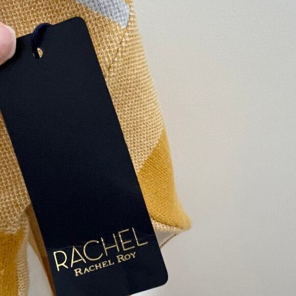 Rachel Rachel Roy Womens Hooded Pullover Sweater 1X Mustard Yellow Plaid Cozy - Picture 6 of 9